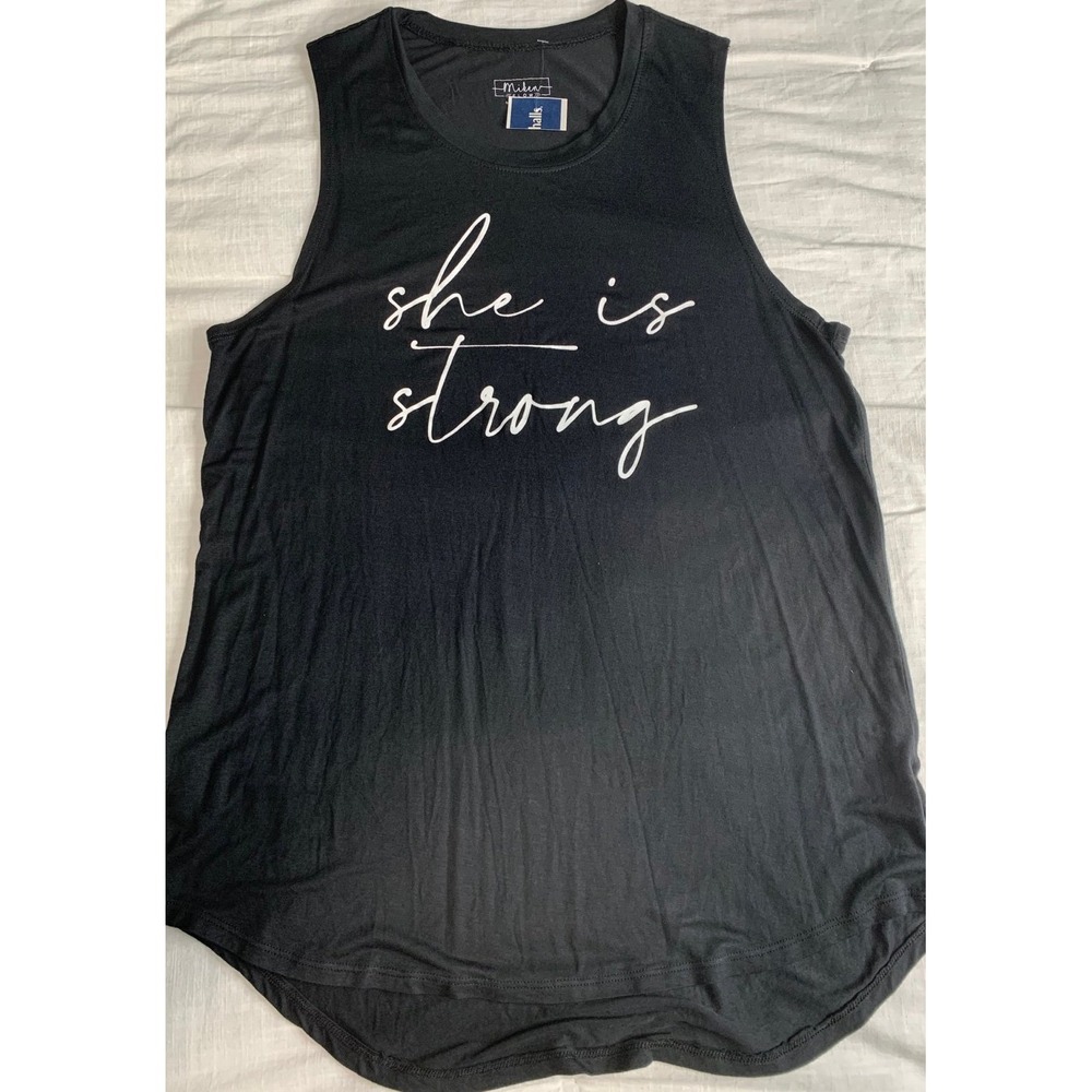 She Is Strong Light Weight Tank Top Size Large Color Black